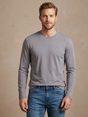 $45 Alfani Alfatech Long Sleeve Crewneck Shirt